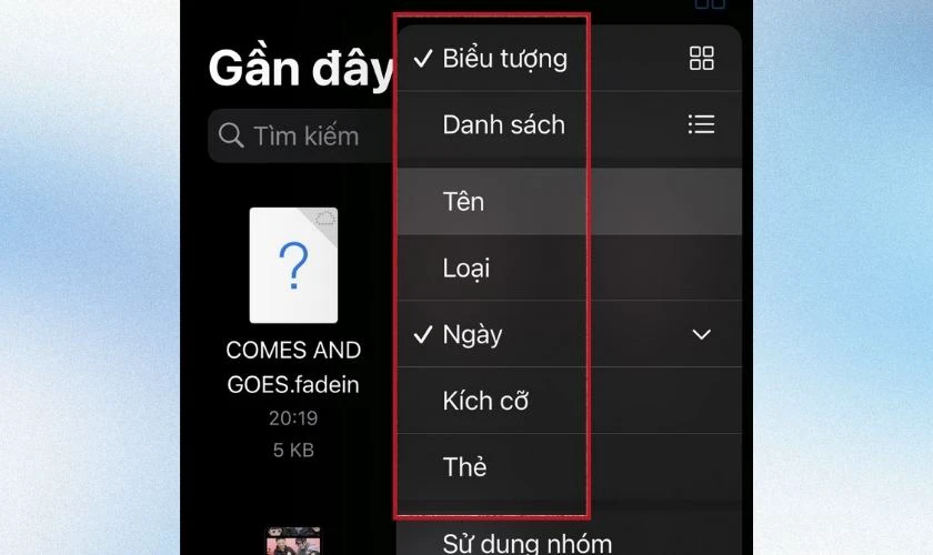 Chọn chế độ xem tệp theo đ&uacute;ng nhu cầu