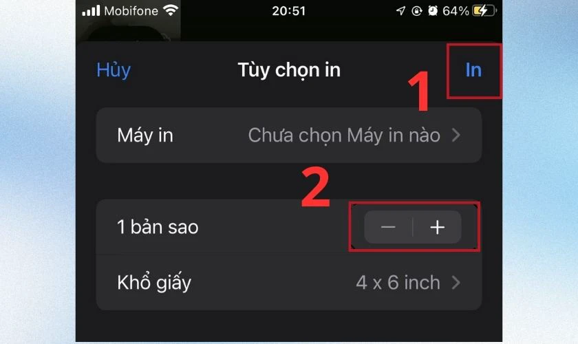 hấn Print để ho&agrave;n th&agrave;nh