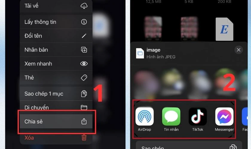 Hướng dẫn chia sẻ file từ Tệp tr&ecirc;n iPhone