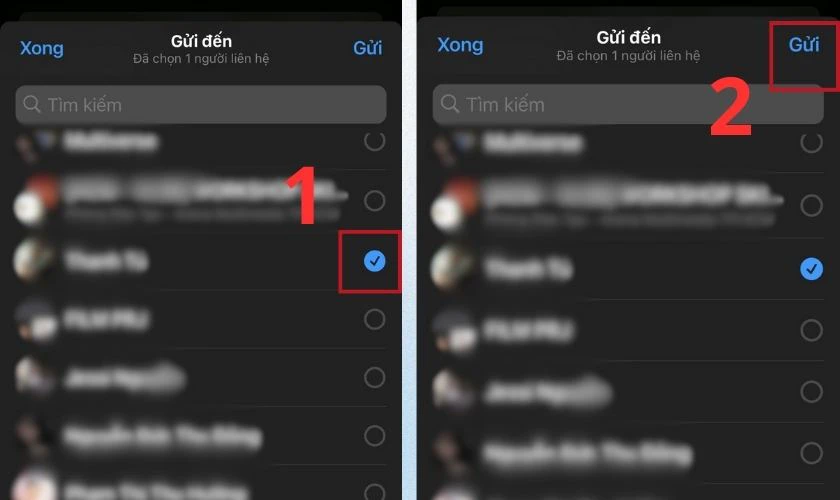 Chọn một t&ugrave;y chọn để gửi v&agrave; nhấn Gửi để ho&agrave;n tất