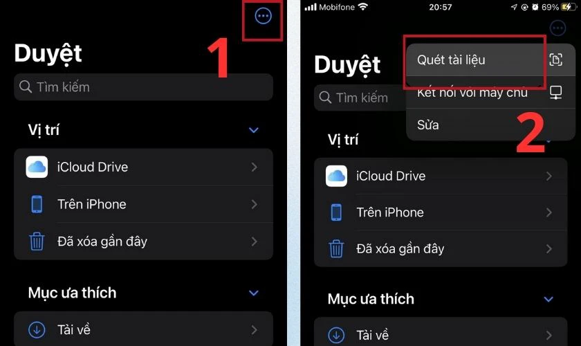 Qu&eacute;t t&agrave;i liệu tr&ecirc;n iPhone