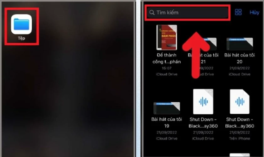 C&aacute;ch mở tệp đ&atilde; c&oacute; tr&ecirc;n iPhone