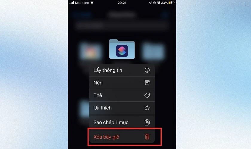 Chọn tệp v&agrave; nhấn n&uacute;t X&oacute;a tr&ecirc;n m&agrave;n h&igrave;nh