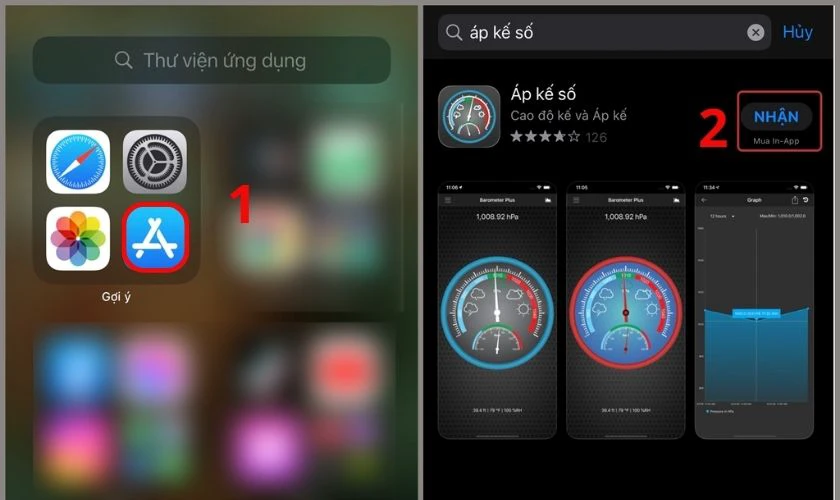 Cách test áp suất iPhone bằng ứng dụng Áp kế số