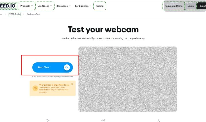 veed.io web Test Camera online chuẩn nhất