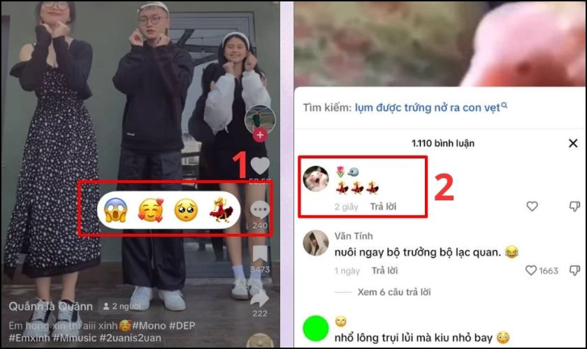Nhấn v&agrave; giữ biểu tượng b&igrave;nh luận