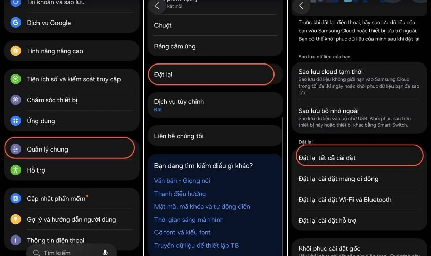 Đặt lại tất cả cài đặt trên Samsung khi thanh điều hướng bị lỗi