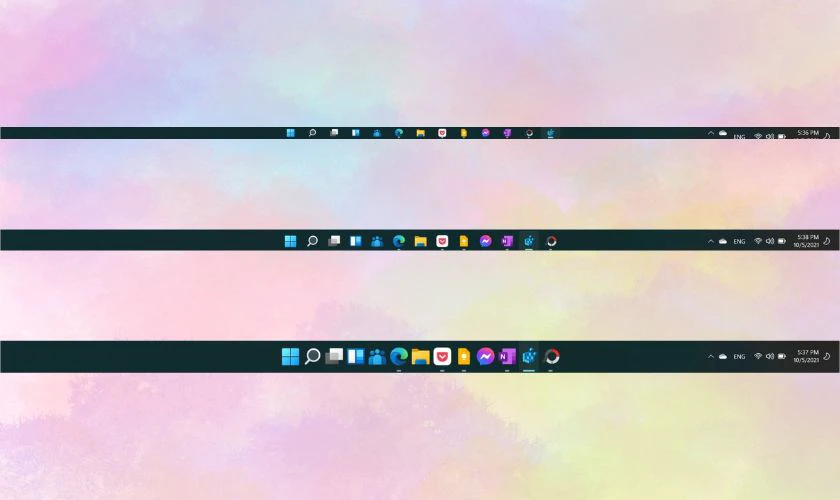 Các kiểu kích thước thanh Taskbar