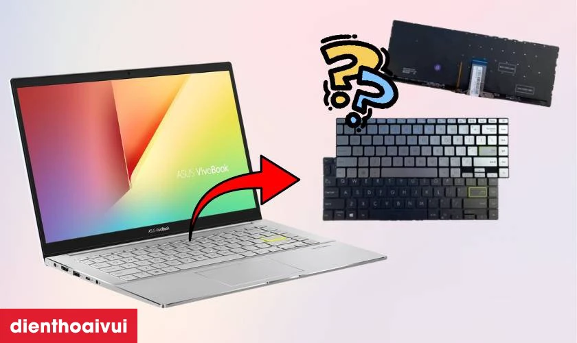 Thay b&agrave;n ph&iacute;m laptop Asus VivoBook S14 S433