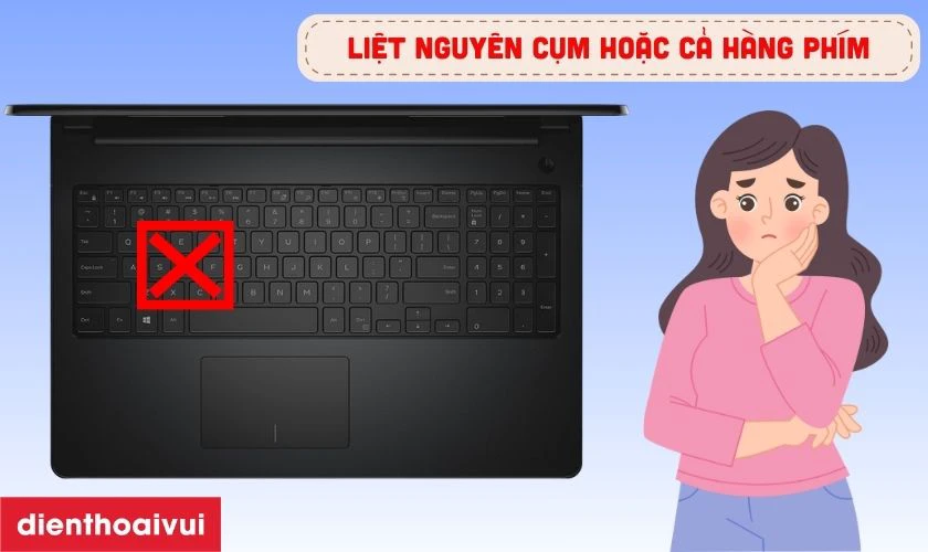 Dấu hiệu b&agrave;n ph&iacute;m laptop Dell Inspiron 15 5551 bị lỗi cần thay ngay