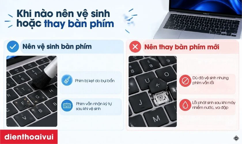 Trường hợp nào nên vệ sinh hay bàn phím mới?