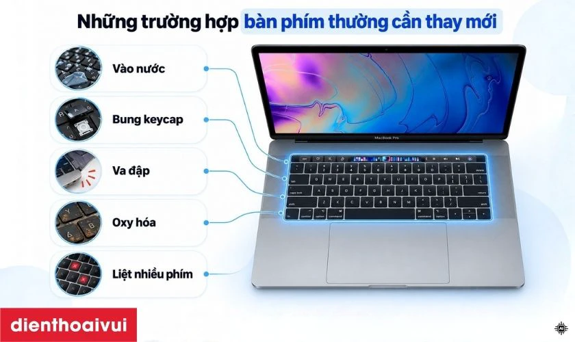 bàn phím MacBook Pro 15 inch 2018 A1990 khi nào