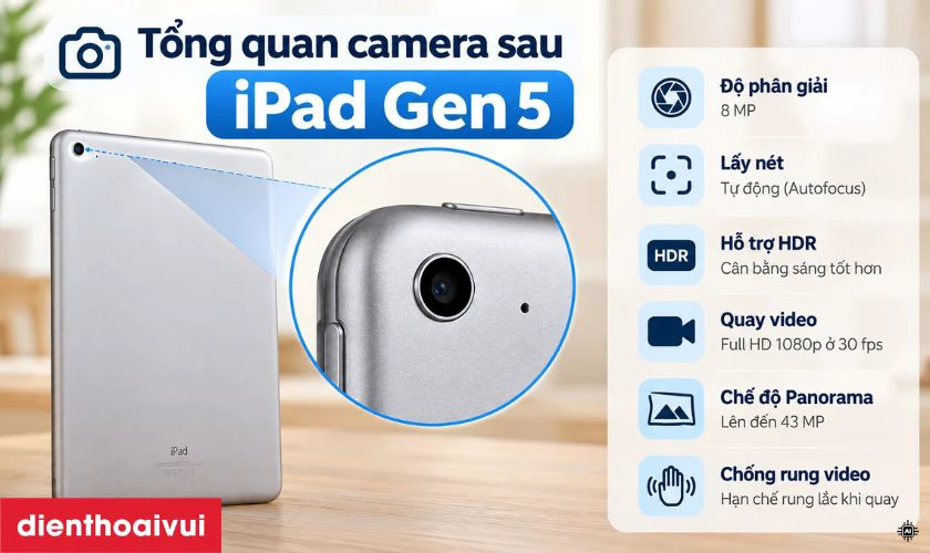 Tổng quan camera sau iPad Gen 5