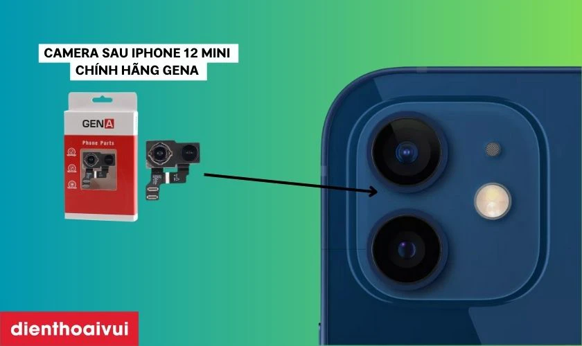 Review camera sau GENA d&agrave;nh cho điện thoại iPhone 12 Mini