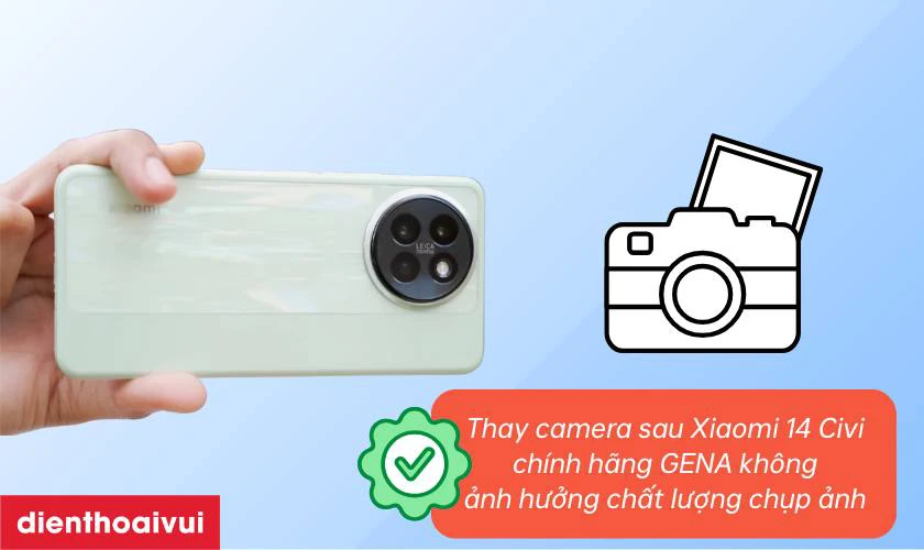 camera sau Xiaomi 14 Civi chính hãng GENA có ảnh hưởng đến chất lượng chụp ảnh không?