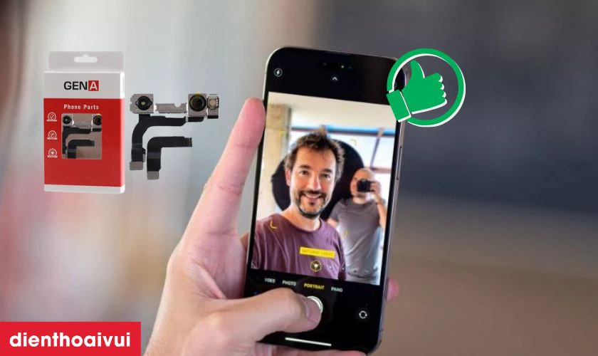 Ưu điểm nổi bật của camera trước GENA ch&iacute;nh h&atilde;ng thay cho iPhone 12