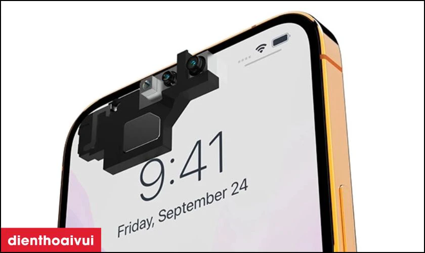 Những lưu &yacute; trước khi thay camera trước iPhone 14 Pro Max giữ Face ID