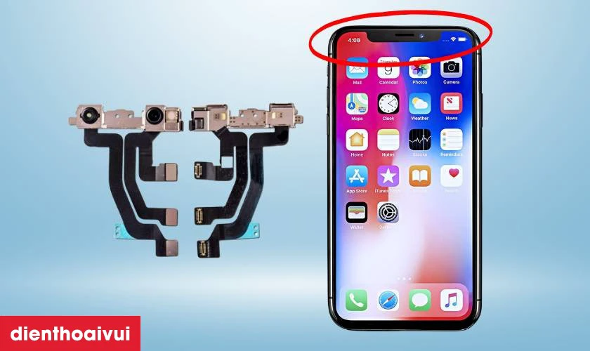 Gi&aacute; thay camera trước iPhone X giữ Face ID