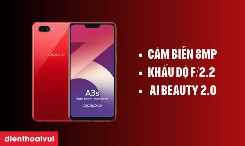 Giới thiệu camera trước Oppo A3S&nbsp;