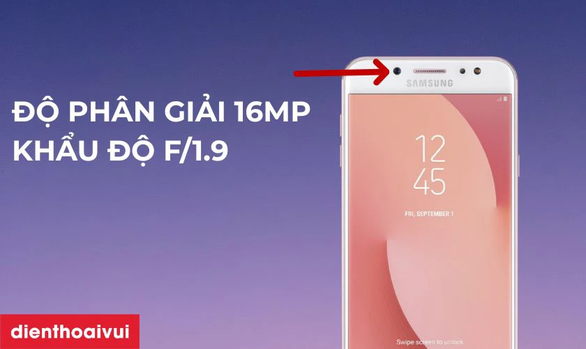 Camera selfie của Samsung Galaxy J7 Plus có độ phân giải 16 MP