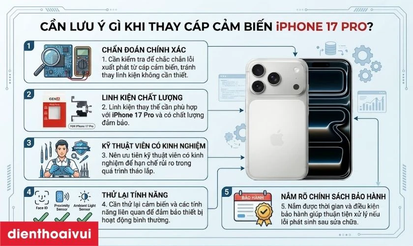 Cần lưu ý gì khi cáp cảm biến iPhone 17 Pro?