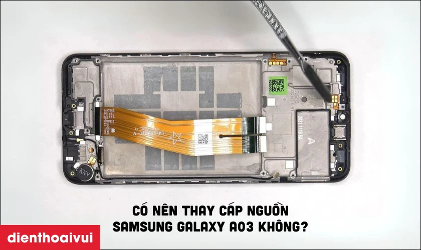 Thay c&aacute;p nguồn Samsung Galaxy A03 khắc phục lỗi, kh&ocirc;i phục chức năng c&aacute;p nguồn
