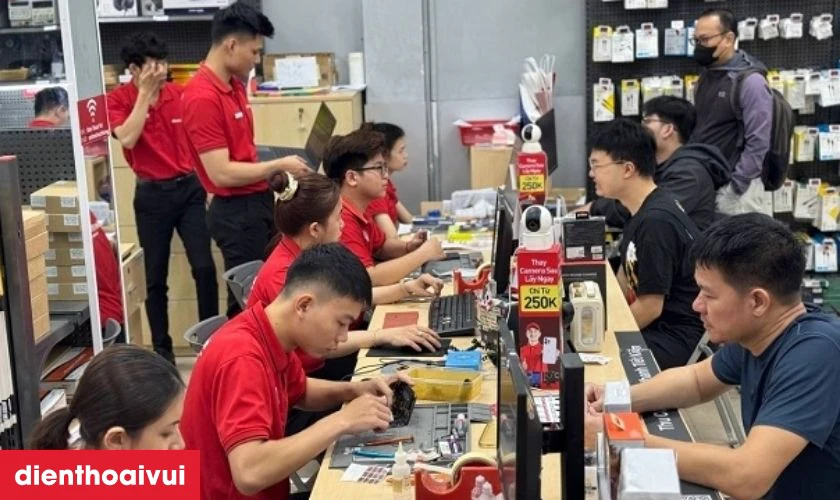 Quy tr&igrave;nh thay c&aacute;p nguồn volume Samsung Galaxy A03S lấy liền tại Điện Thoại Vui