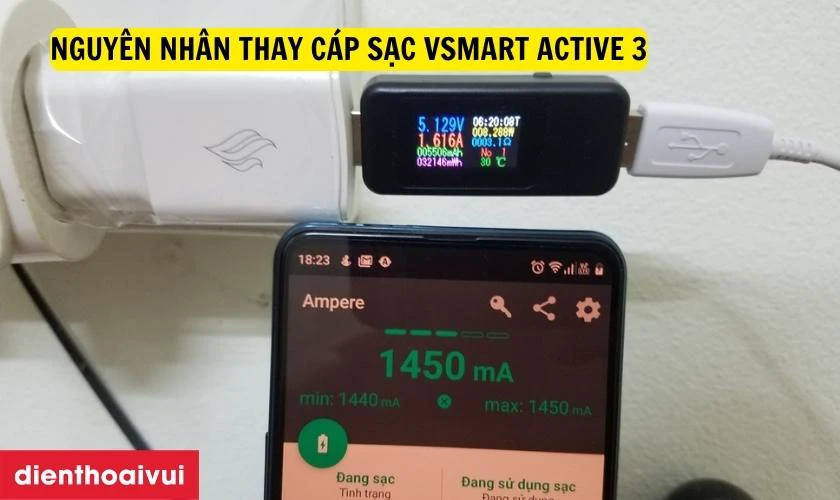 Nguy&ecirc;n nh&acirc;n thay c&aacute;p sạc Vsmart Active 3