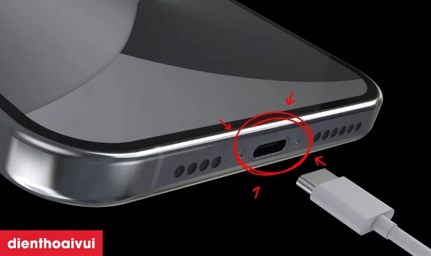 Thay chân sạc iPhone 15 Pro Max chính hãng GENA