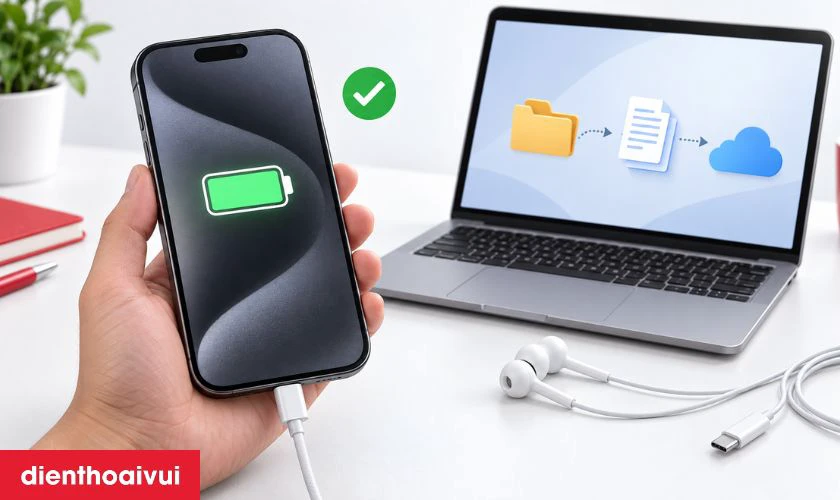 lợi &iacute;ch thay ch&acirc;n sạc iphone 15