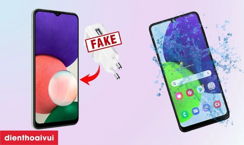Tiếp x&uacute;c nước c&oacute; thể l&agrave;m hỏng ch&acirc;n sạc