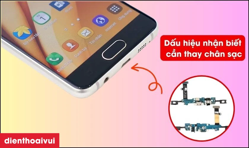 C&aacute;c dấu hiệu nhận biết bạn cần thay ch&acirc;n sạc Samsung Galaxy A3 2016