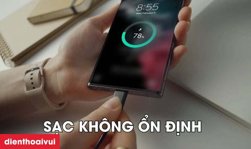 Qu&aacute; tr&igrave;nh sạc Samsung M23 kh&ocirc;ng ổn định