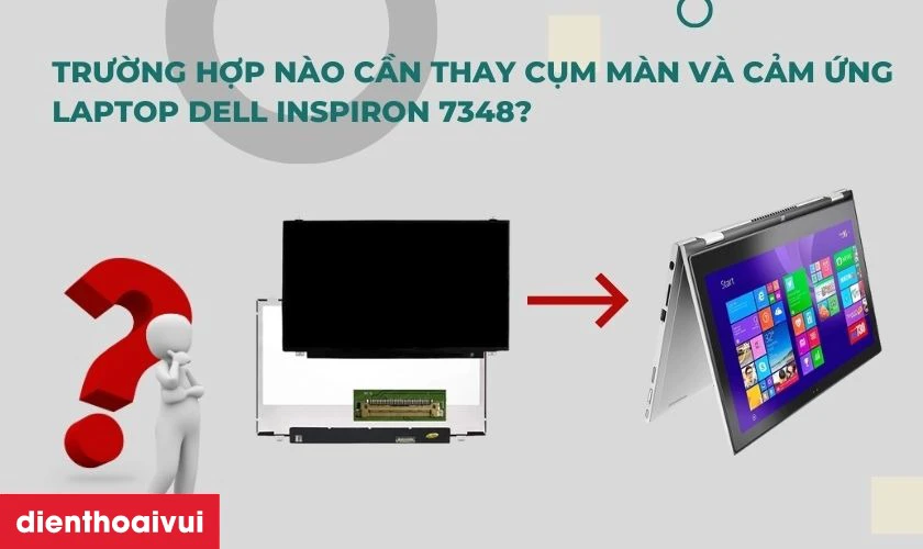 Thay cụm m&agrave;n v&agrave; cảm ứng laptop Dell Inspiron 7348