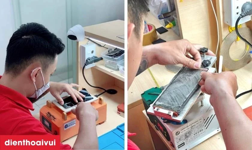 Thay thế trực tiếp tại cửa h&agrave;ng, kh&aacute;ch h&agrave;ng c&oacute; thể quan s&aacute;t trực tiếp