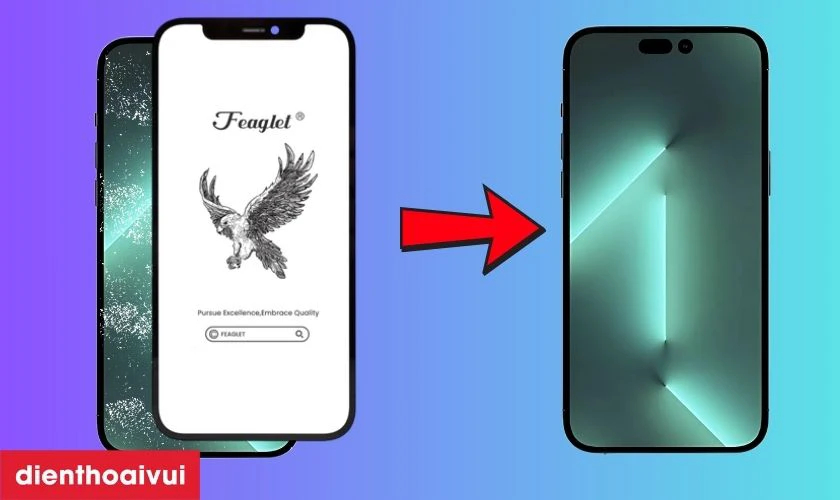 Thay &eacute;p k&iacute;nh iPhone 14 ch&iacute;nh h&atilde;ng Feaglet l&agrave; g&igrave;?
