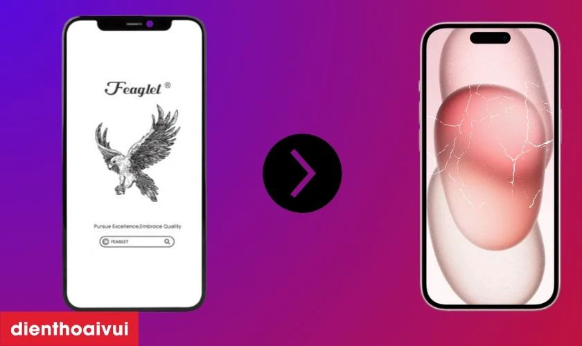 Thay &eacute;p k&iacute;nh iPhone 15 ch&iacute;nh h&atilde;ng Feaglet l&agrave; g&igrave;?