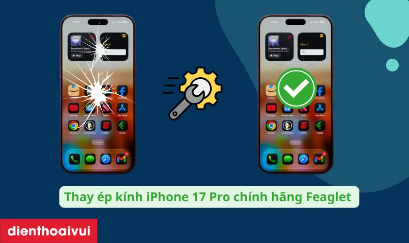 Thay ép kính iPhone 17 Pro chính hãng Feaglet là gì?