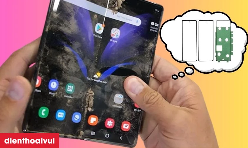 Những lưu &yacute; trước khi thay &eacute;p k&iacute;nh mặt trong Samsung Galaxy Z Fold 5
