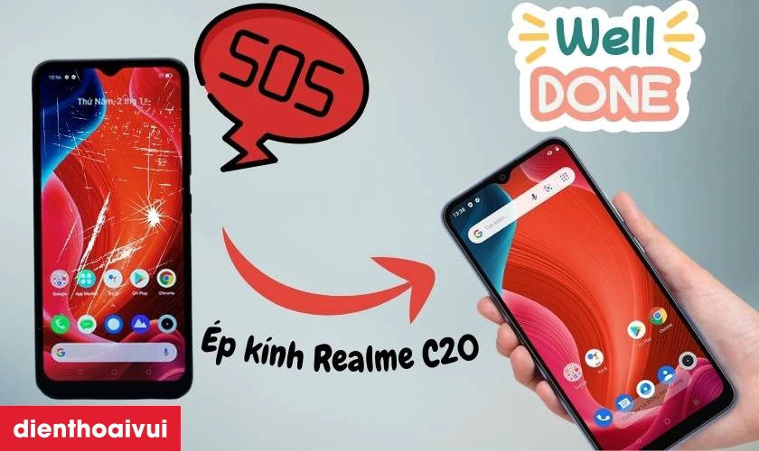 Thay &eacute;p k&iacute;nh Realme C20 l&agrave; g&igrave;