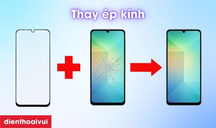 Thay &eacute;p k&iacute;nh Samsung Galaxy A06 l&agrave; g&igrave;?