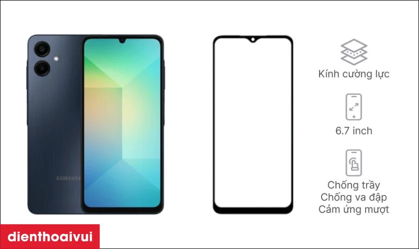 Thay &eacute;p k&iacute;nh Samsung Galaxy A06 Loại G+ c&oacute; g&igrave; nổi bật?