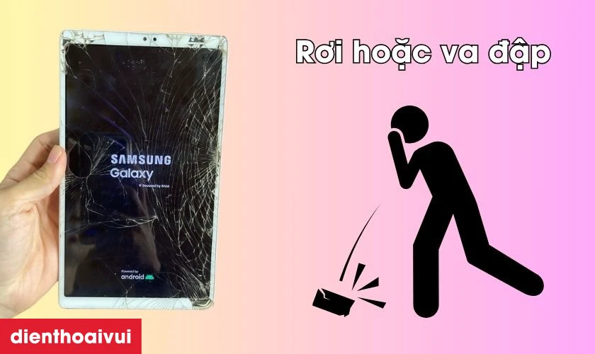 Rơi vỡ, va đập mạnh l&agrave; nguy&ecirc;n nh&acirc;n g&acirc;y hư hỏng thường gặp