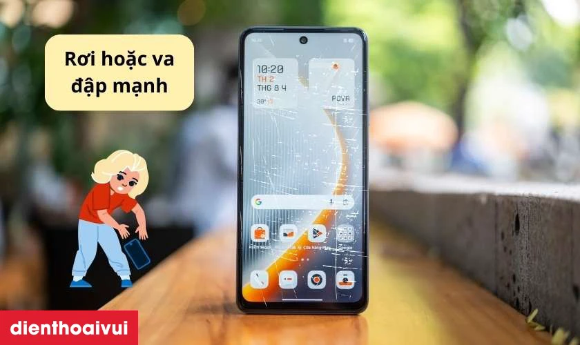 Nguy&ecirc;n nh&acirc;n mặt k&iacute;nh Tecno Pova 2 bị hư hỏng