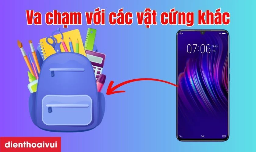 Va chạm l&agrave;m mặt k&iacute;nh điện thoại dễ bị trầy, nứt