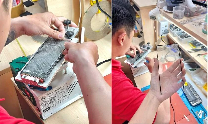 Quy tr&igrave;nh thay &eacute;p k&iacute;nh Xiaomi Quận Cầu Giấy tại Điện Thoại Vui