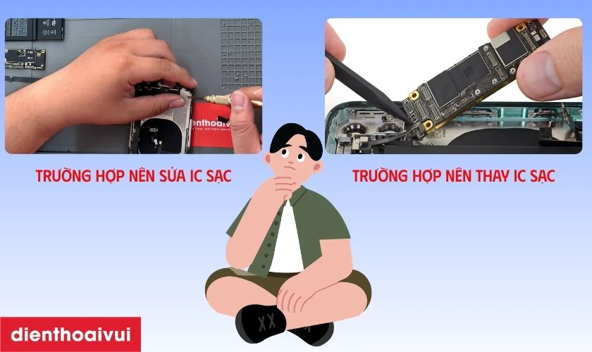 Trường hợp n&agrave;o n&ecirc;n sửa v&agrave; thay IC sạc iPhone