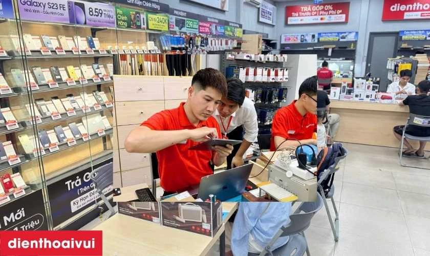 Dịch vụ thay linh kiện ch&iacute;nh h&atilde;ng Aries lấy liền tại Điện Thoại Vui