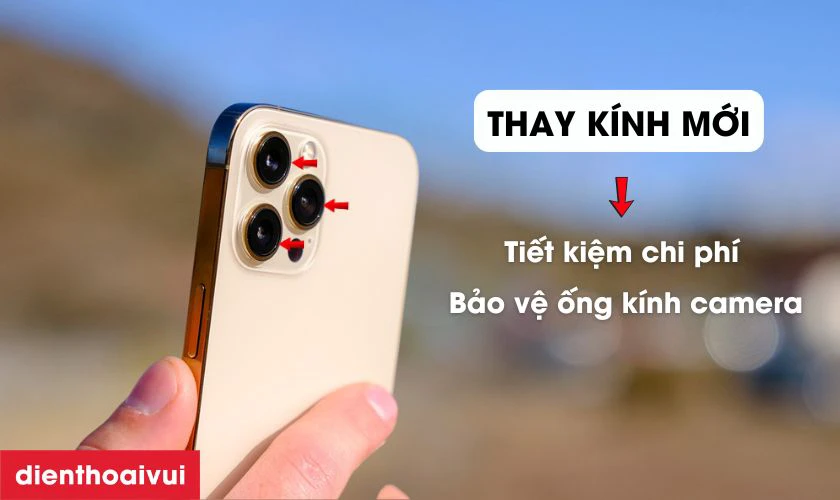 C&oacute; n&ecirc;n thay k&iacute;nh camera sau 12 Pro Max viền mỏng kh&ocirc;ng?