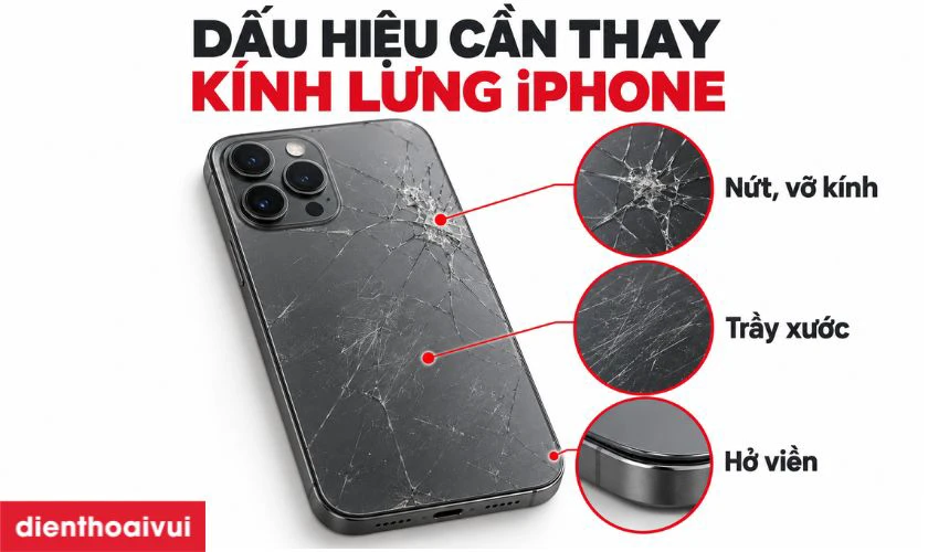 Dấu hiệu nhận biết cần thay k&iacute;nh lưng cho iPhone
